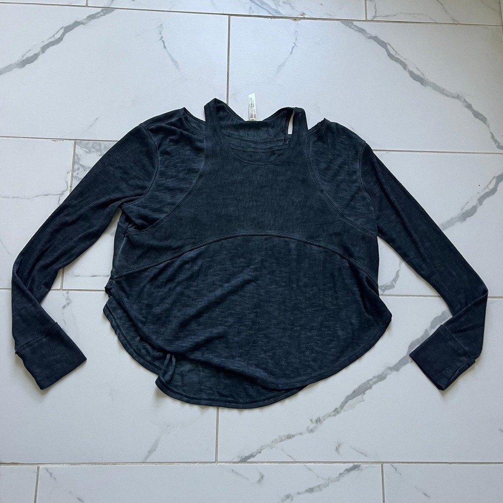 Free People FP Movement My Time Long Sleeve T-shirt gray XS